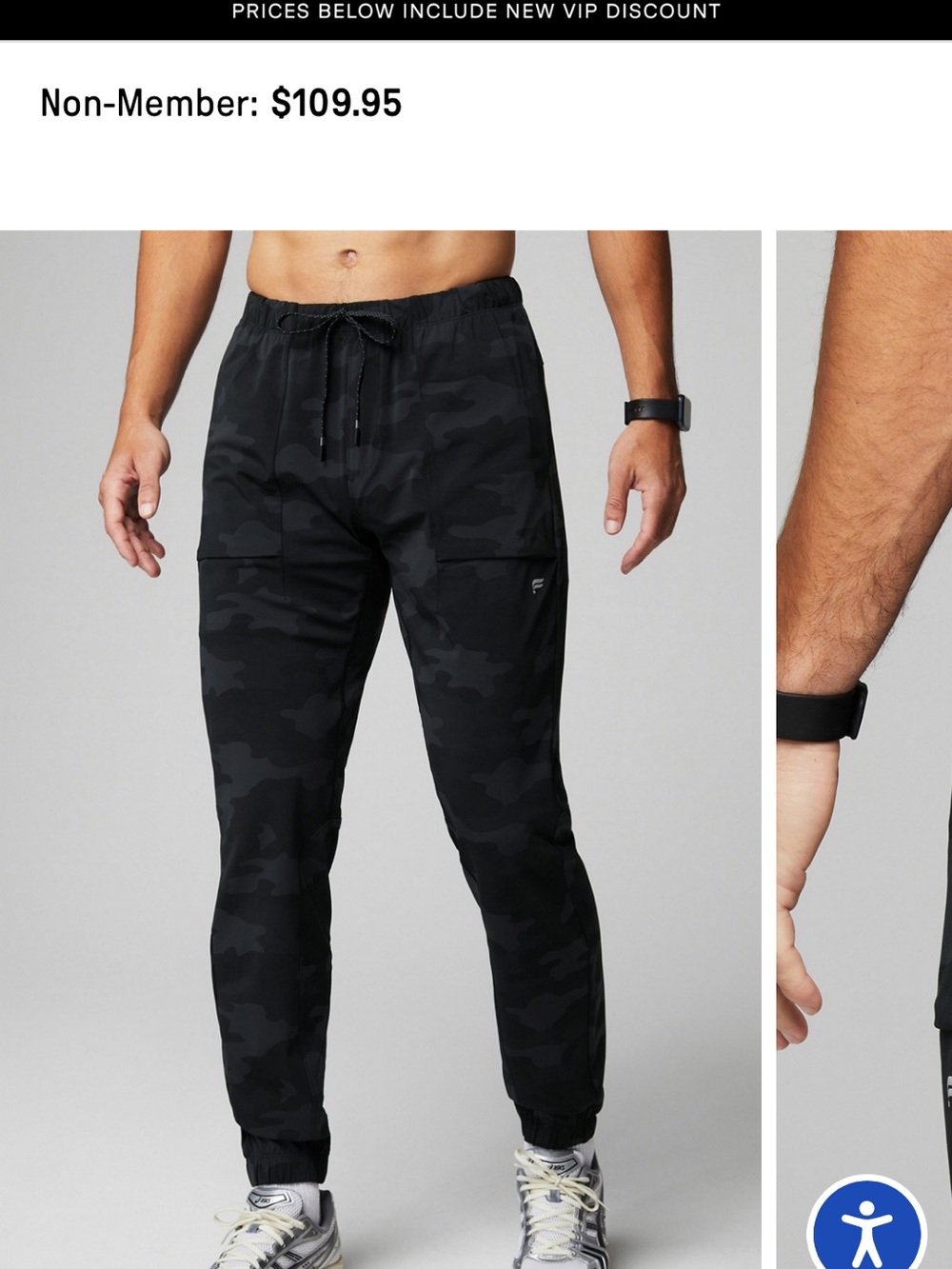 Fabletics Men's Black Camo Joggers